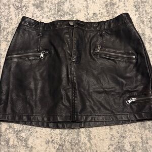 Fashion Nova Black Faux Leather Mini Skirt
